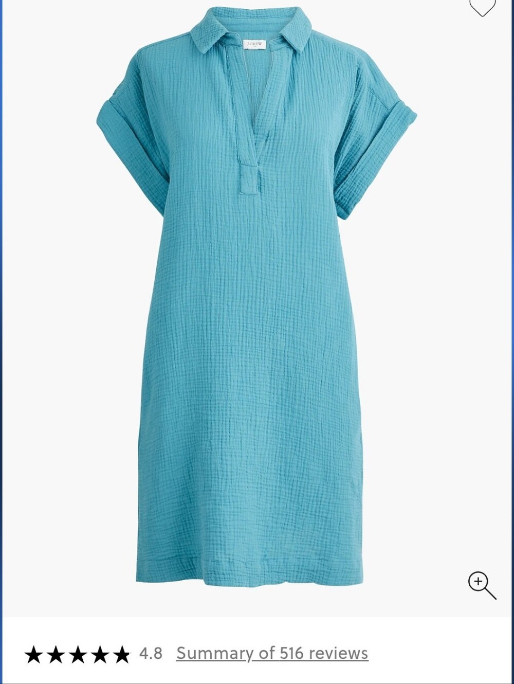 J. Crew Light Blue Short-sleeve gauze popover dress